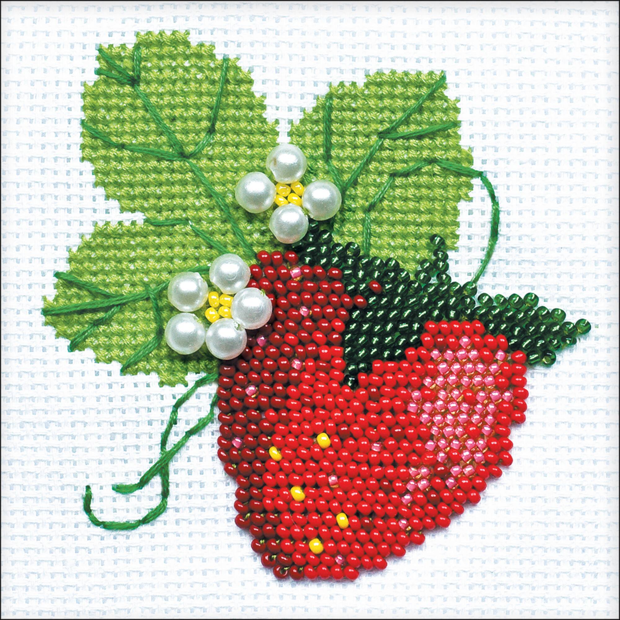 RIOLIS Garden Strawberry Bead Embroidery Kit